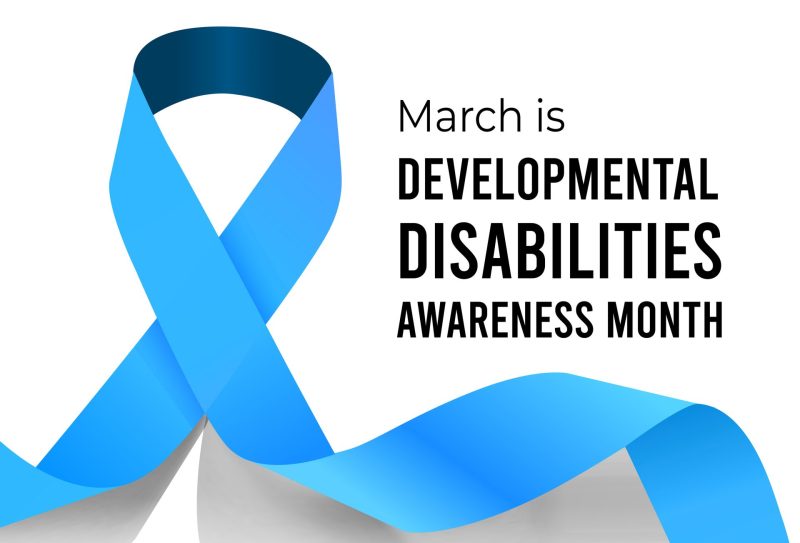 National Developmental Disabilities Awareness Month. Vector illustration on white background