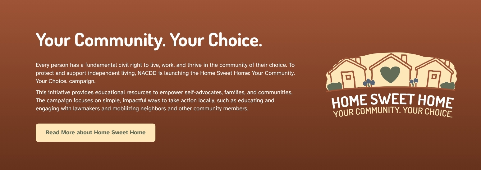 HSH Home Sweet Home campaign banner with houses and heart icon; text about supporting community.